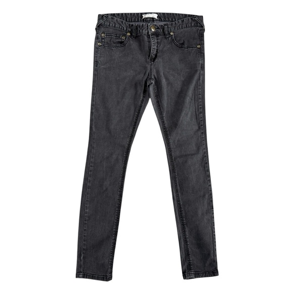 FP Free People Black Skinny Jeans mid rise size 30 rock minimalist #846 - Picture 1 of 11